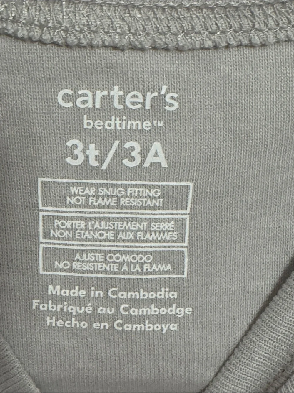 Carter's Light Gray Dinosaur Snacks Love Language Toddler Pajama Set
